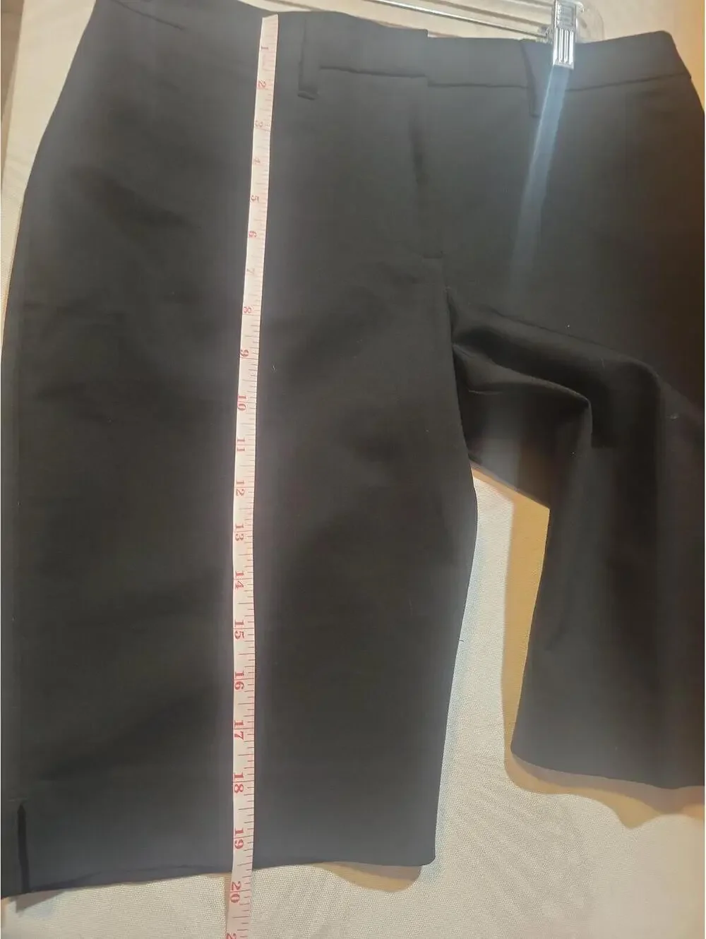 Black Knee-Length Dress Shorts with Back Pockets